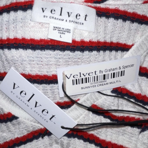 NWT Velvet by Spencer & Graham striped knit top - Picture 6 of 7